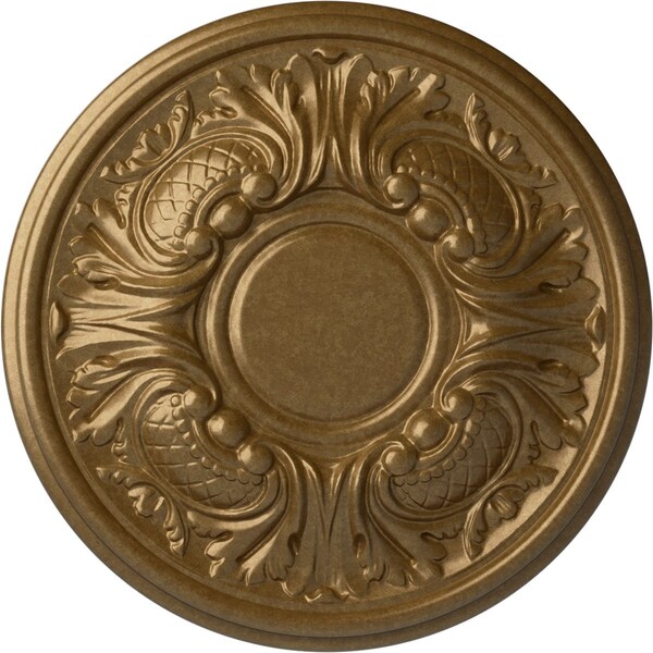 Ekena Millwork Wakefield Ceiling Medallion (Fits Canopies up to 3 5/8"), Hnd-Painted Pale Gold, 11 3/4"OD x 1 1/4"P CM11WAPAS - main